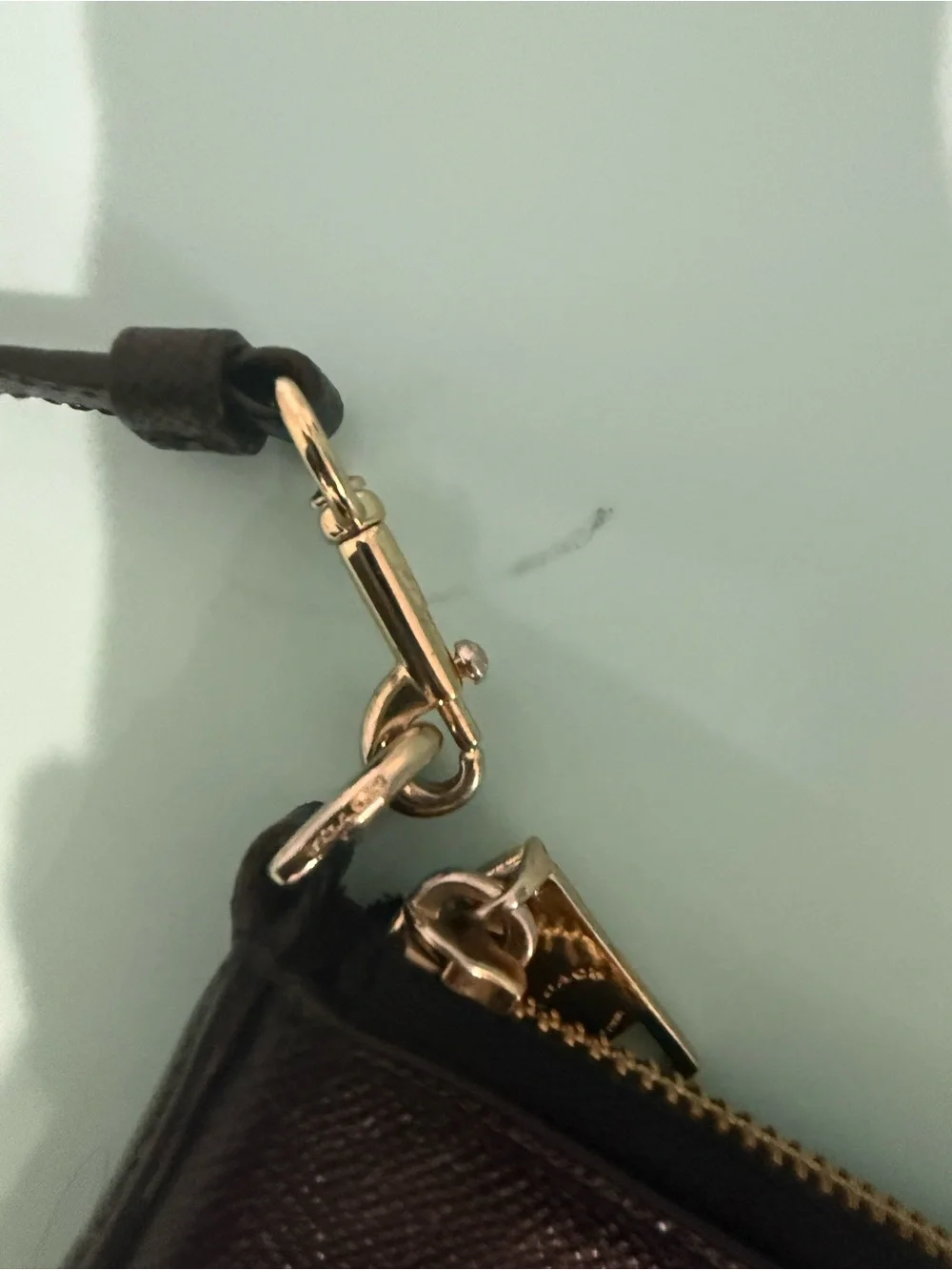 Coach Black Leather Crossbody with Gold Logo